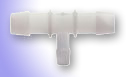 Hose Barb Fittings, Tee Reducer, PVDF, 10pk